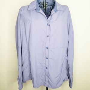 REI UPF 40+ tactel top purple 1X